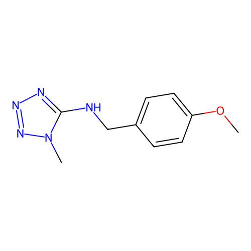 N-[(4-methoxyphenyl)methyl]-1-methyltetrazol-5-amine structure