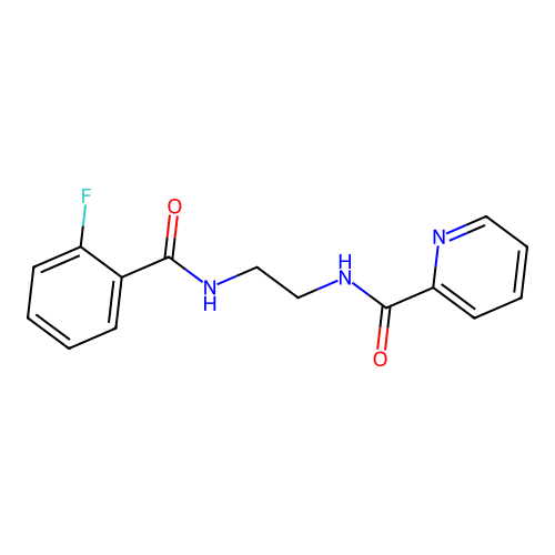 N-[2-[(2-fluorobenzoyl)amino]ethyl]pyridine-2-carboxamide structure