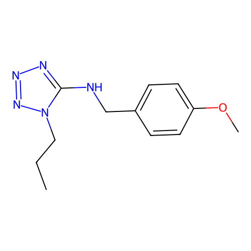 N-[(4-methoxyphenyl)methyl]-1-propyltetrazol-5-amine structure