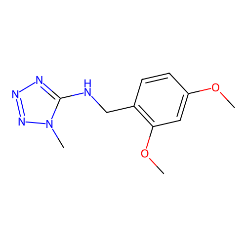 N-[(2,4-dimethoxyphenyl)methyl]-1-methyltetrazol-5-amine structure