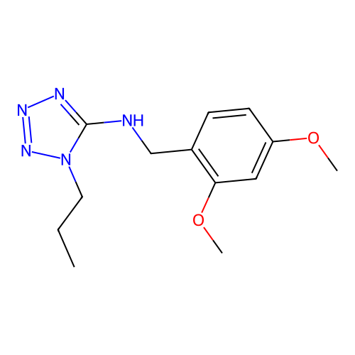 N-[(2,4-dimethoxyphenyl)methyl]-1-propyltetrazol-5-amine structure