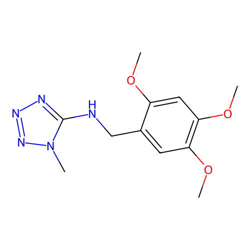 1-methyl-N-[(2,4,5-trimethoxyphenyl)methyl]tetrazol-5-amine structure