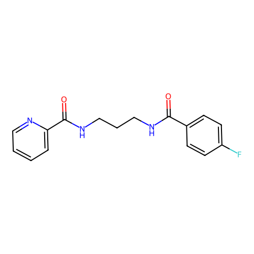 N-[3-[(4-fluorobenzoyl)amino]propyl]pyridine-2-carboxamide structure