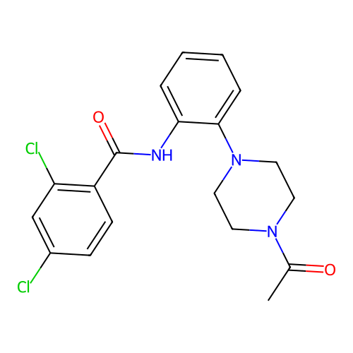 N-[2-(4-acetylpiperazin-1-yl)phenyl]-2,4-dichlorobenzamide structure