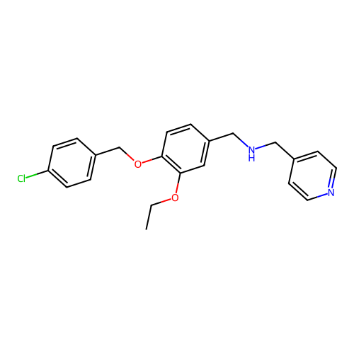 [4-(4-Chloro-benzyloxy)-3-ethoxy-benzyl]-pyridin-4-ylmethyl-amine structure