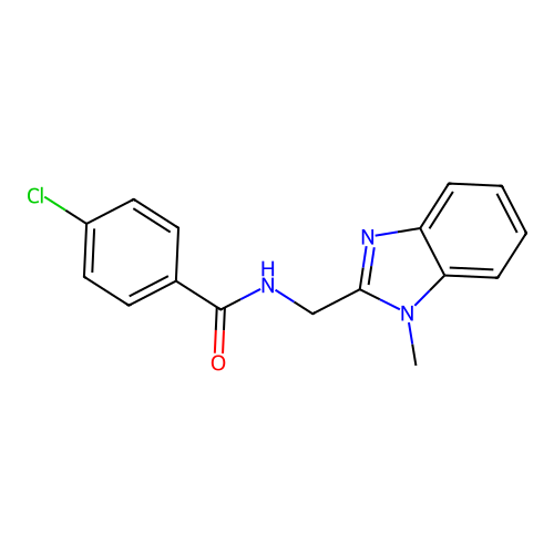 4-chloro-N-[(1-methylbenzimidazol-2-yl)methyl]benzamide structure