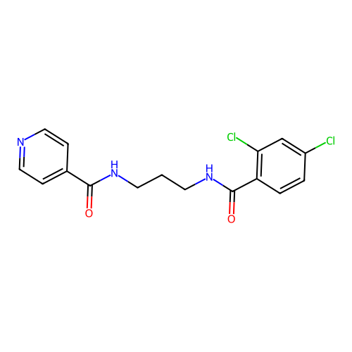 N-[3-[(2,4-dichlorobenzoyl)amino]propyl]pyridine-4-carboxamide structure