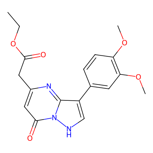 Ethyl [3-(3,4-dimethoxyphenyl)-7-hydroxypyrazolo[1,5-a]pyrimidin-5-yl]acetate structure