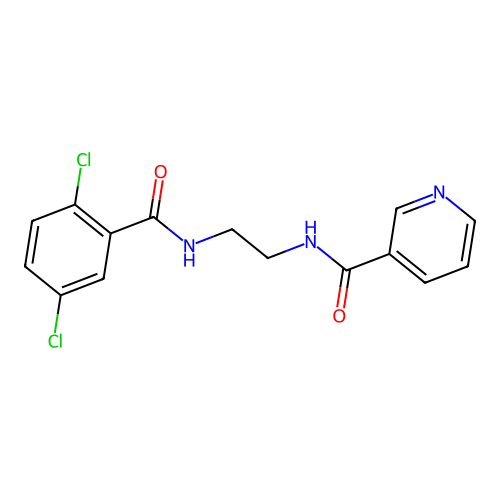 N-[2-[(2,5-dichlorobenzoyl)amino]ethyl]pyridine-3-carboxamide structure
