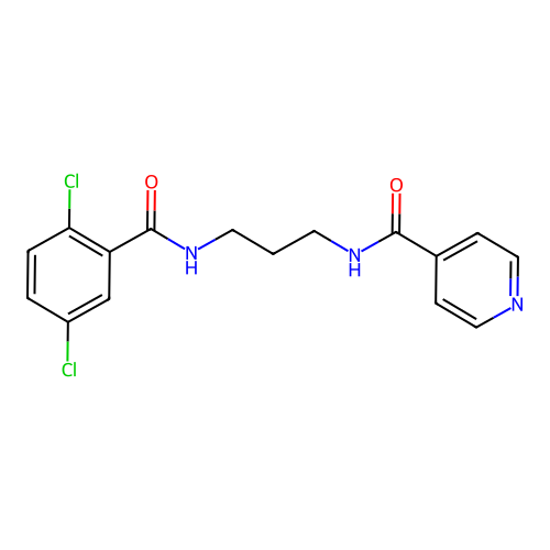 N-[3-[(2,5-dichlorobenzoyl)amino]propyl]pyridine-4-carboxamide structure