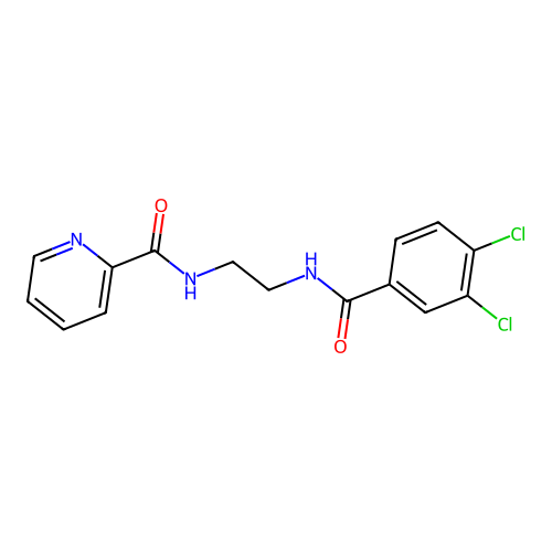 N-[2-[(3,4-dichlorobenzoyl)amino]ethyl]pyridine-2-carboxamide structure
