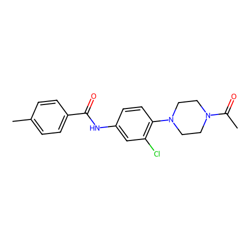 N-[4-(4-acetylpiperazin-1-yl)-3-chlorophenyl]-4-methylbenzamide structure
