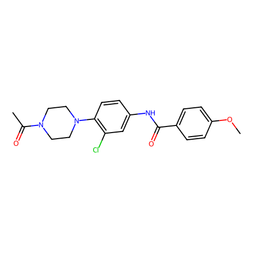 N-[4-(4-acetylpiperazin-1-yl)-3-chlorophenyl]-4-methoxybenzamide structure