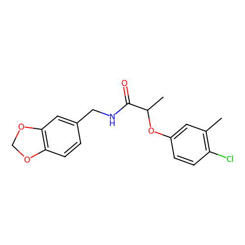 N-(1,3-benzodioxol-5-ylmethyl)-2-(4-chloro-3-methylphenoxy)propanamide structure