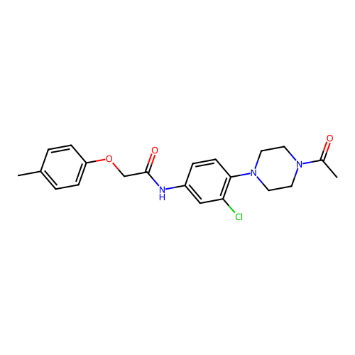 N-[4-(4-acetylpiperazin-1-yl)-3-chlorophenyl]-2-(4-methylphenoxy)acetamide structure