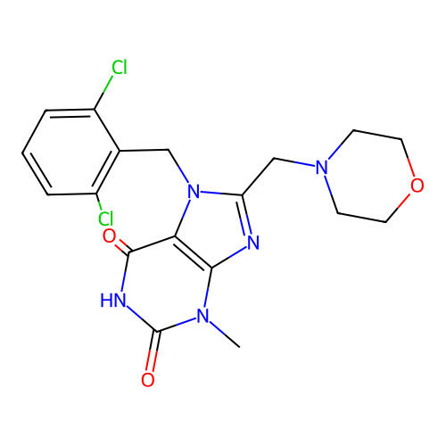 7-[(2,6-Dichlorophenyl)methyl]-3-methyl-8-(morpholin-4-ylmethyl)purine-2,6-dione structure