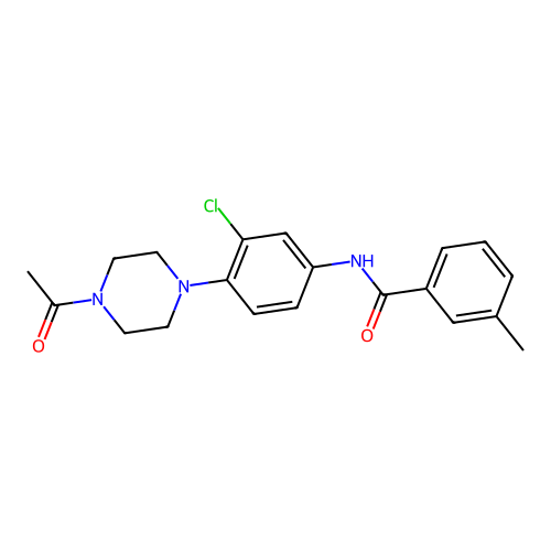 N-[4-(4-acetylpiperazin-1-yl)-3-chlorophenyl]-3-methylbenzamide structure