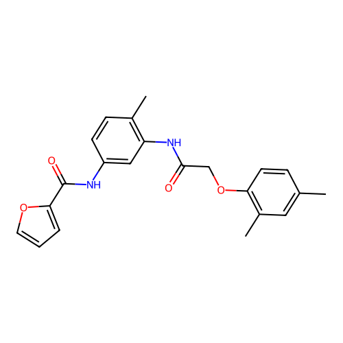 N-(3-{[(2,4-dimethylphenoxy)acetyl]amino}-4-methylphenyl)furan-2-carboxamide structure