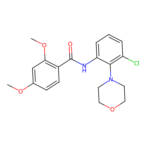 N-(3-chloro-2-morpholin-4-ylphenyl)-2,4-dimethoxybenzamide structure