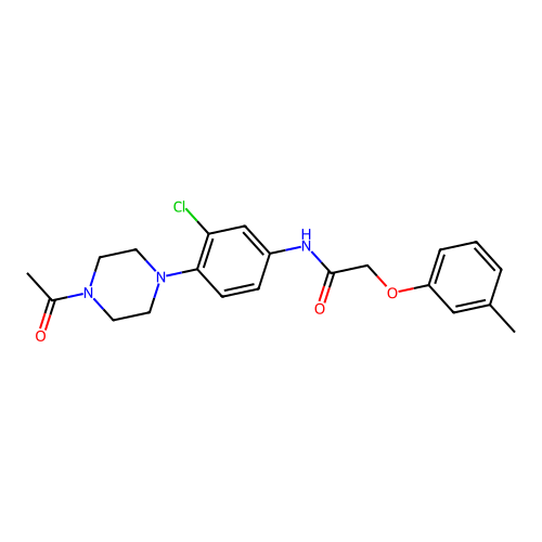 N-[4-(4-acetylpiperazin-1-yl)-3-chlorophenyl]-2-(3-methylphenoxy)acetamide structure