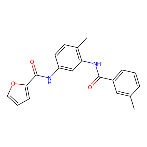 N-[4-methyl-3-[(3-methylbenzoyl)amino]phenyl]furan-2-carboxamide structure