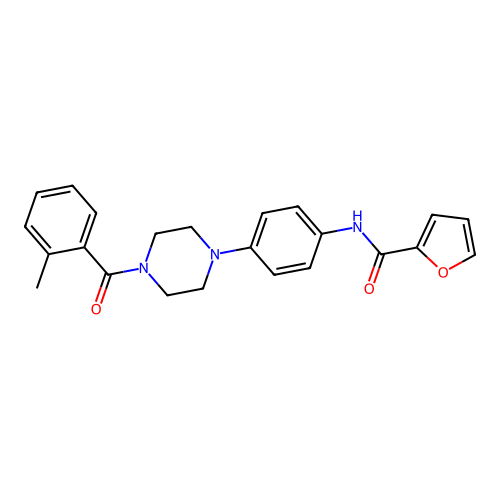 N-[4-[4-(2-methylbenzoyl)piperazin-1-yl]phenyl]furan-2-carboxamide structure