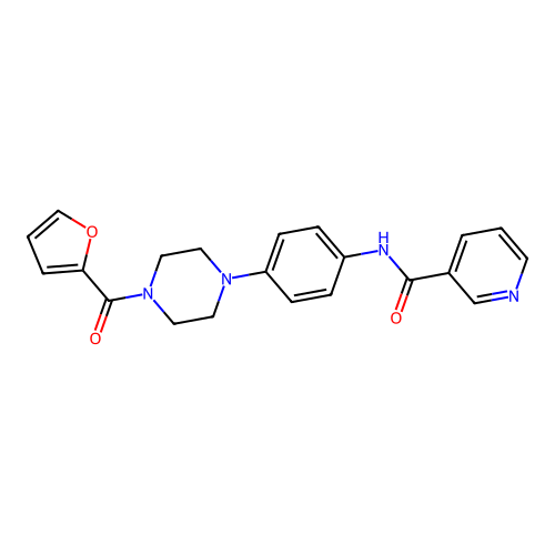 N-[4-[4-(furan-2-carbonyl)piperazin-1-yl]phenyl]pyridine-3-carboxamide structure