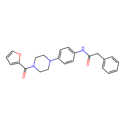 N-[4-[4-(furan-2-carbonyl)piperazin-1-yl]phenyl]-2-phenylacetamide structure