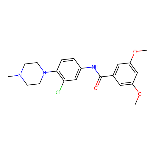 N-[3-chloro-4-(4-methylpiperazin-1-yl)phenyl]-3,5-dimethoxybenzamide structure