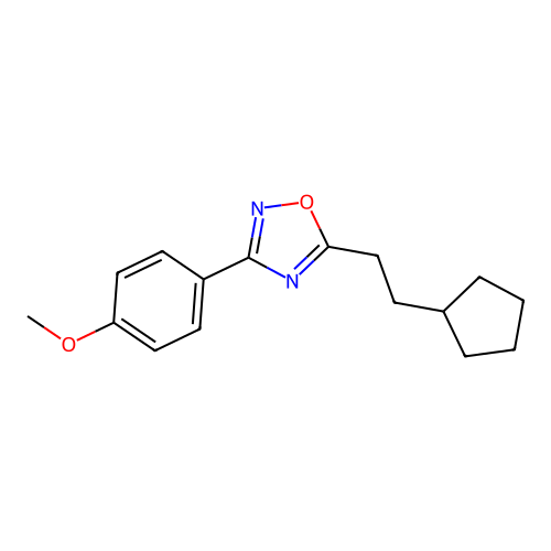 5-(2-Cyclopentylethyl)-3-(4-methoxyphenyl)-1,2,4-oxadiazole structure