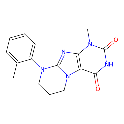 1-methyl-9-(2-methylphenyl)-7,8-dihydro-6H-purino[7,8-a]pyrimidine-2,4-dione structure