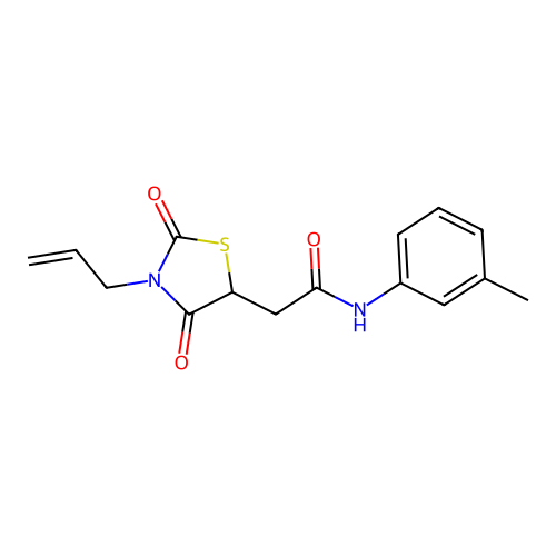 2-(3-allyl-2,4-dioxothiazolidin-5-yl)-N-(m-tolyl)acetamide structure