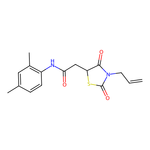 2-(3-allyl-2,4-dioxothiazolidin-5-yl)-N-(2,4-dimethylphenyl)acetamide structure