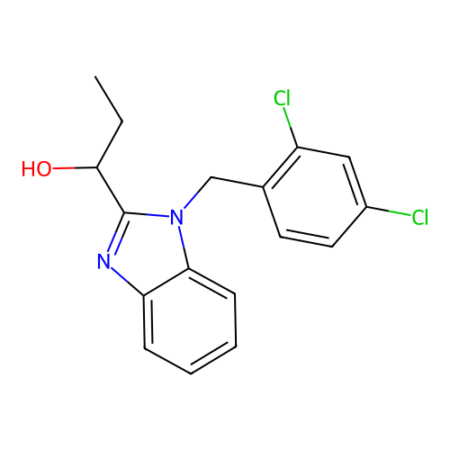 1-(1-(2,4-dichlorobenzyl)-1H-benzo[d]imidazol-2-yl)propan-1-ol structure