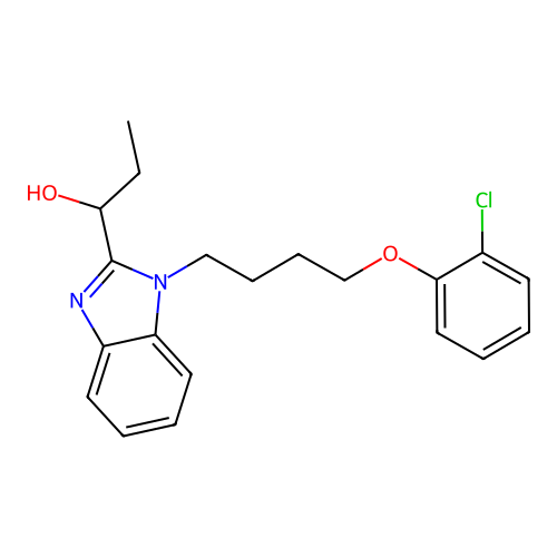1-(1-(4-(2-chlorophenoxy)butyl)-1H-benzo[d]imidazol-2-yl)propan-1-ol structure