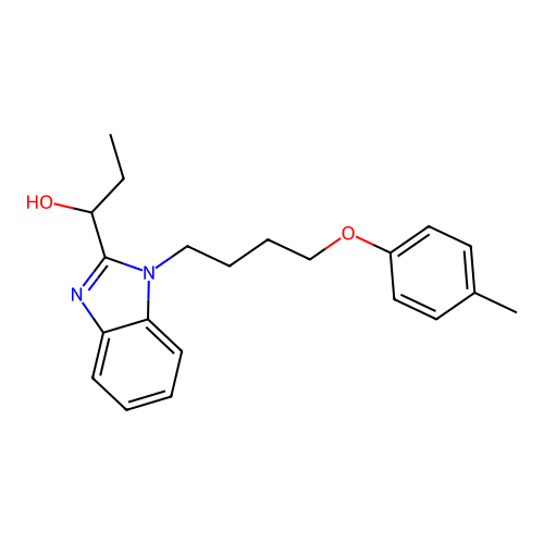 1-{1-[4-(4-methylphenoxy)butyl]-1H-1,3-benzodiazol-2-yl}propan-1-ol structure