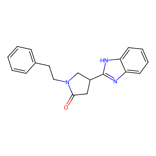 4-(1H-benzimidazol-2-yl)-1-(2-phenylethyl)pyrrolidin-2-one structure