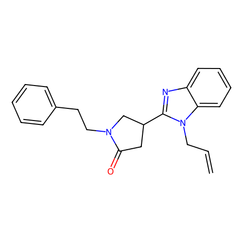 1-(2-phenylethyl)-4-[1-(prop-2-en-1-yl)-1H-1,3-benzodiazol-2-yl]pyrrolidin-2-one structure