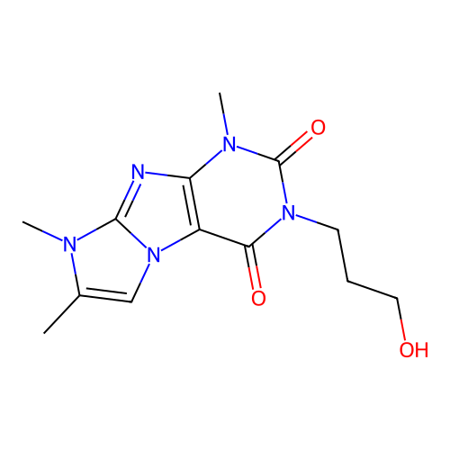 3-(3-hydroxypropyl)-1,7,8-trimethyl-1H-imidazo[2,1-f]purine-2,4(3H,8H)-dione structure