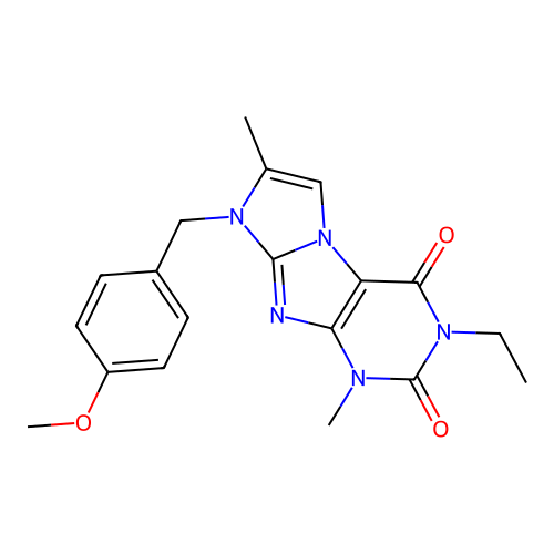 2-Ethyl-6-[(4-methoxyphenyl)methyl]-4,7-dimethylpurino[7,8-a]imidazole-1,3-dione structure