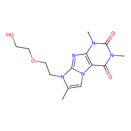 6-[2-(2-Hydroxyethoxy)ethyl]-2,4,7-trimethylpurino[7,8-a]imidazole-1,3-dione structure