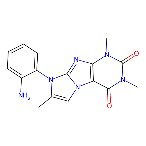 8-(2-aminophenyl)-1,3,7-trimethyl-1H-imidazo[2,1-f]purine-2,4(3H,8H)-dione structure