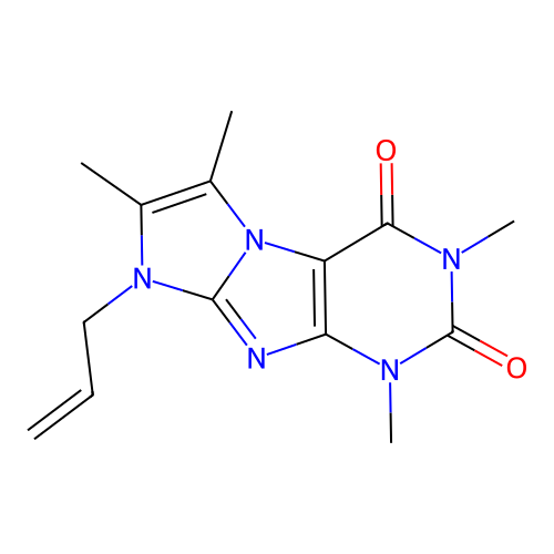 8-allyl-1,3,6,7-tetramethyl-1H-imidazo[2,1-f]purine-2,4(3H,8H)-dione structure