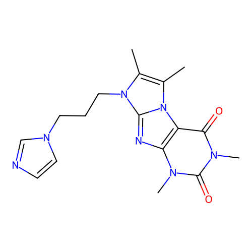 6-(3-Imidazol-1-ylpropyl)-2,4,7,8-tetramethylpurino[7,8-a]imidazole-1,3-dione structure