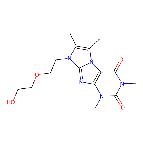 6-[2-(2-Hydroxyethoxy)ethyl]-2,4,7,8-tetramethylpurino[7,8-a]imidazole-1,3-dione structure