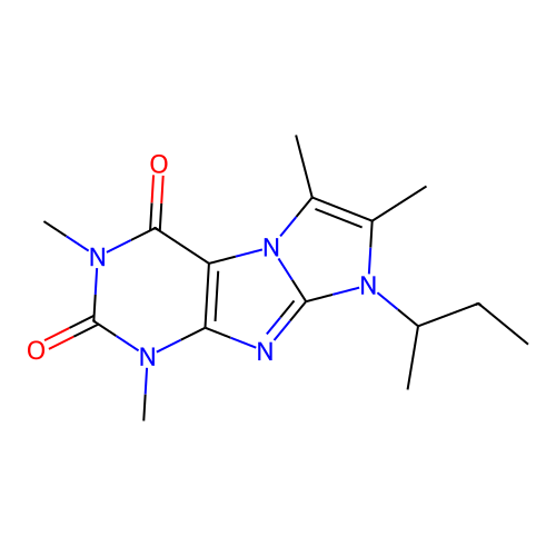 8-(sec-butyl)-1,3,6,7-tetramethyl-1H-imidazo[2,1-f]purine-2,4(3H,8H)-dione structure