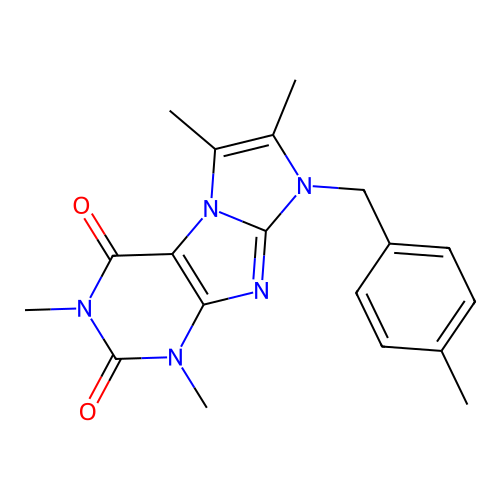 2,4,7,8-Tetramethyl-6-[(4-methylphenyl)methyl]purino[7,8-a]imidazole-1,3-dione structure