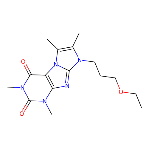 6-(3-Ethoxypropyl)-2,4,7,8-tetramethylpurino[7,8-a]imidazole-1,3-dione structure