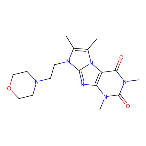 2,4,7,8-Tetramethyl-6-(2-morpholin-4-ylethyl)purino[7,8-a]imidazole-1,3-dione structure