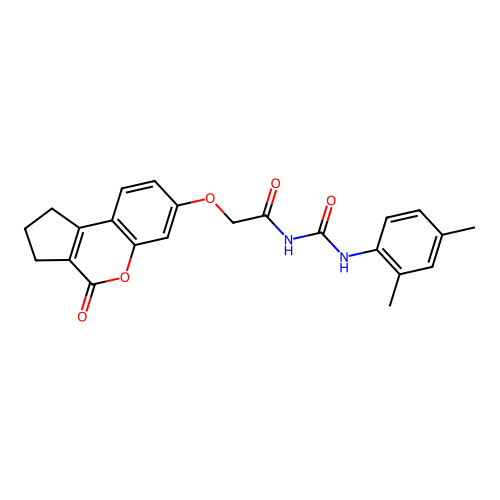 Acetamide, N-[[(2,4-dimethylphenyl)amino]carbonyl]-2-[(1,2,3,4-tetrahydro-4-oxocyclopenta[c][1]benzopyran-7-yl)oxy]- structure